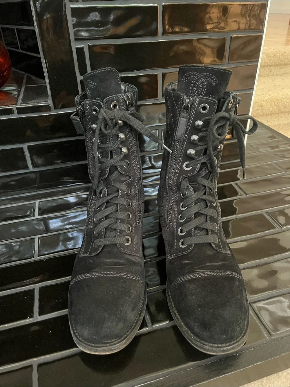 Chanel combat boots